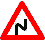 Знак 1.12.1  «с первым поворотом направо»